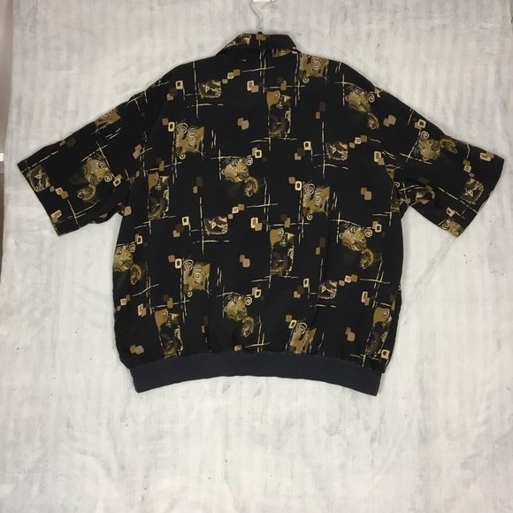 Fulton Street Shirt Mens 1X Banded Popover Abstract Print Quarter Button Front - Picture 3 of 10